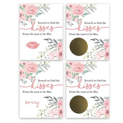 12 Bridal Shower Scratch Tickets 2 Winners per Pack Double Heart Scratch Cards 